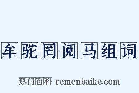 牟驼罔阅马组词是什么意思的图片